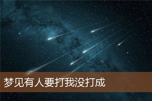 梦见有人要打我没打成