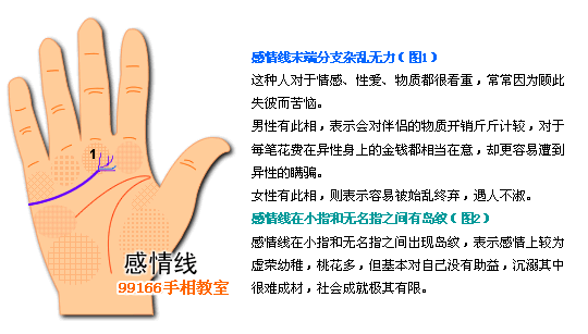手相图解大全：3、感情线看婚姻爱情
