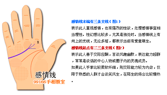 手相图解大全：3、感情线看婚姻爱情