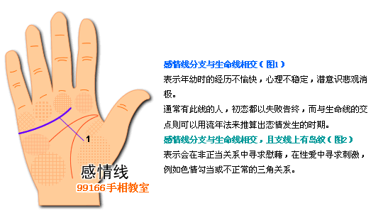 手相图解大全：3、感情线看婚姻爱情