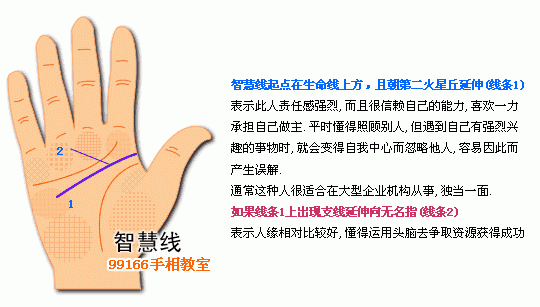 手相图解大全：5、智慧线看个性