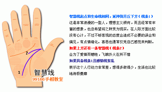 手相图解大全：5、智慧线看个性