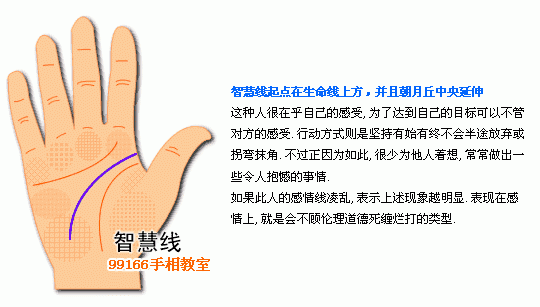 手相图解大全：5、智慧线看个性