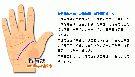 手相图解大全：5、智慧线看个性