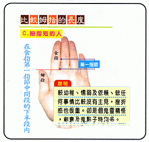 姆指的长度看你的性格与命运