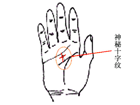 手掌上感情線和智慧線之間的區域叫方庭,方庭內出現十字紋或交叉